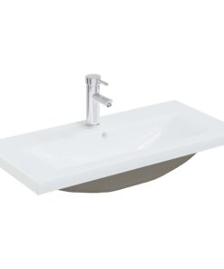 vidaXL Inbouwwastafel met kraan 81x39x18 cm keramiek wit