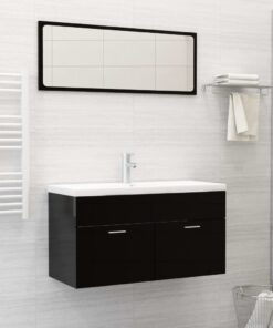 vidaXL Inbouwwastafel met kraan 91x39x18 cm keramiek wit