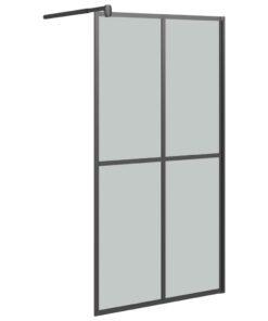 vidaXL Inloopdouchescherm 100x195 cm donker gehard glas