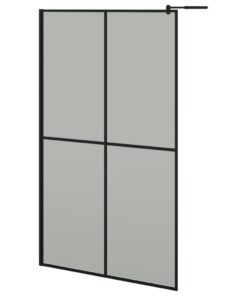 vidaXL Inloopdouchescherm 118x190 cm donker gehard glas