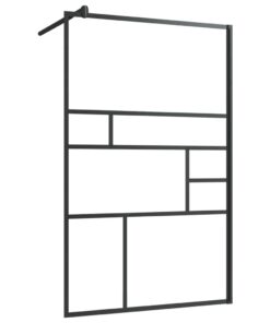 vidaXL Inloopdouchewand 100x195 cm ESG-glas transparant en zwart
