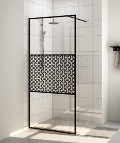 vidaXL Inloopdouchewand 100x195 cm ESG-glas transparant en zwart
