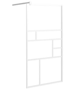 vidaXL Inloopdouchewand 100x195 cm ESG-glas wit