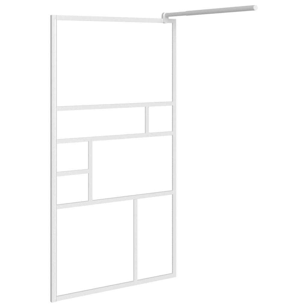 vidaXL Inloopdouchewand 100x195 cm ESG-glas wit - Image 4