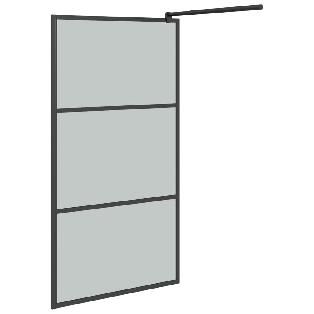 vidaXL Inloopdouchewand 100x195 cm donker ESG-glas zwart - Image 4