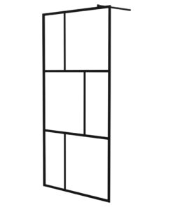 vidaXL Inloopdouchewand 100x195 cm gehard glas zwart