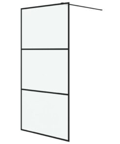 vidaXL Inloopdouchewand 100x195 cm mat ESG-glas zwart