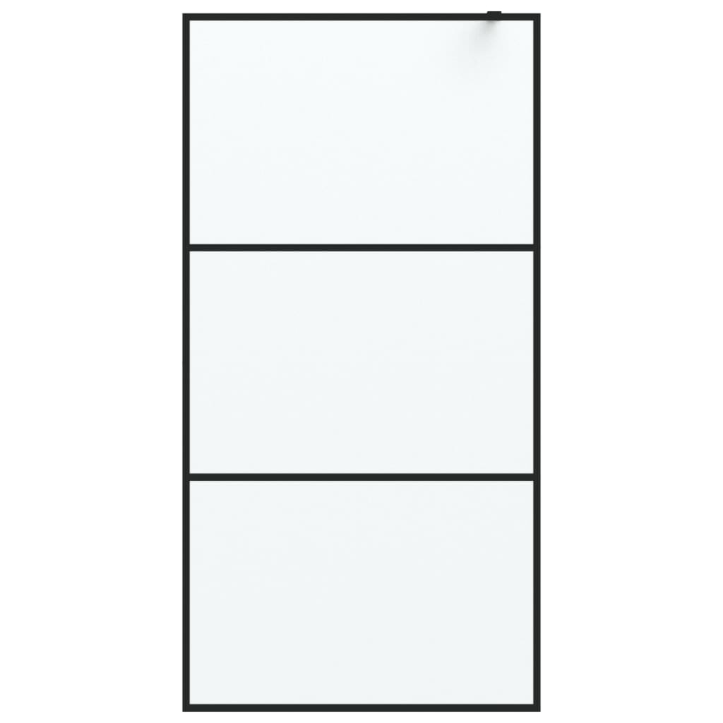 vidaXL Inloopdouchewand 100x195 cm mat ESG-glas zwart - Afbeelding 3