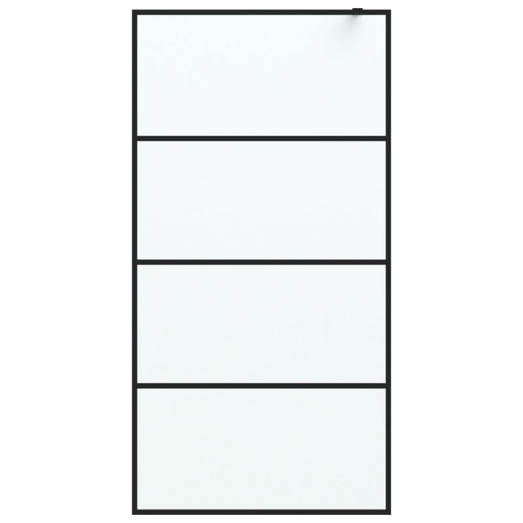 vidaXL Inloopdouchewand 100x195 cm mat ESG-glas zwart - Image 3