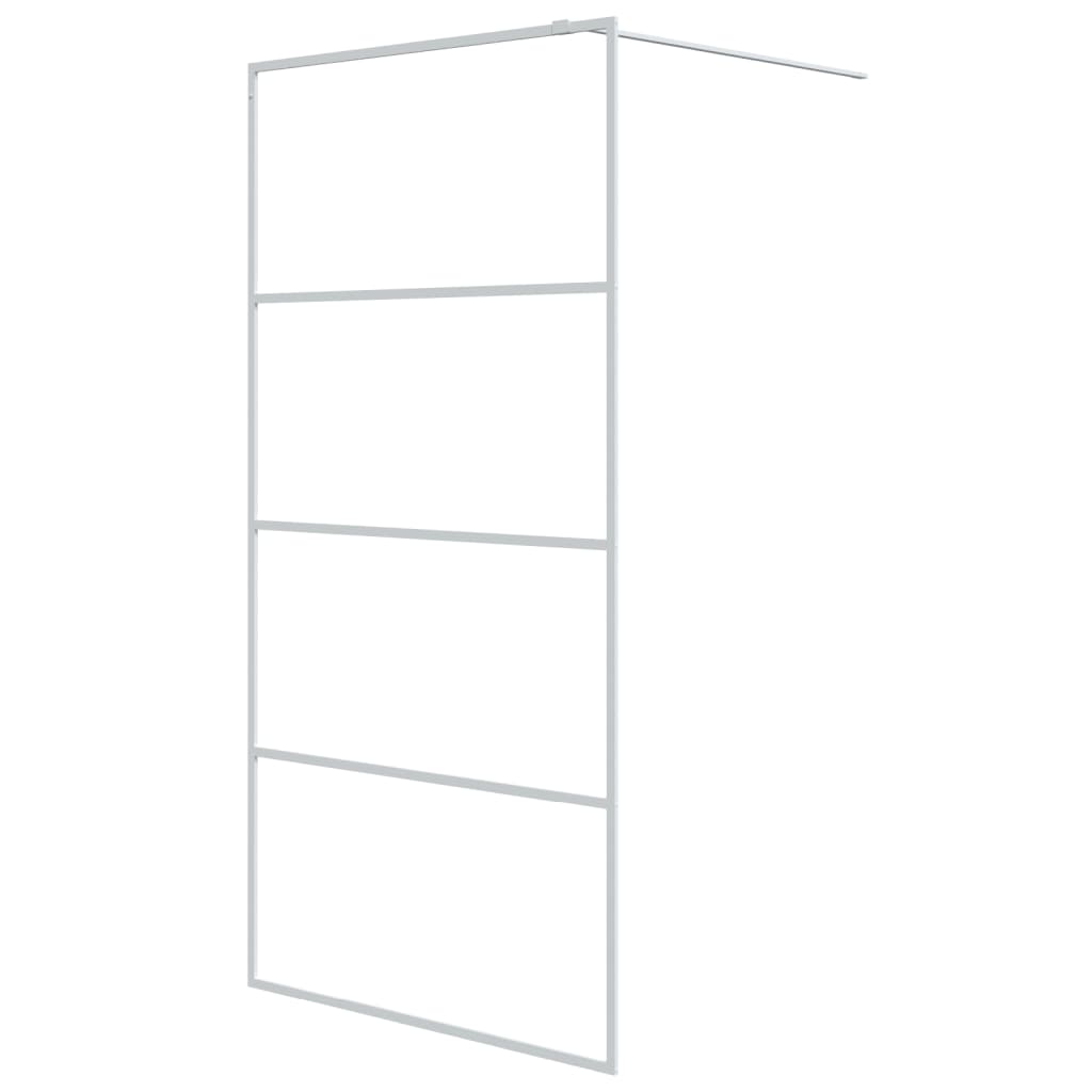 vidaXL Inloopdouchewand 100x195 cm transparant ESG-glas wit