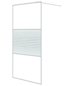 vidaXL Inloopdouchewand 100x195 cm transparant ESG-glas wit