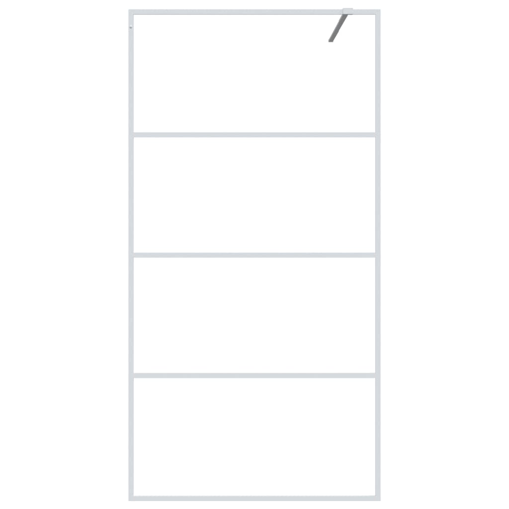 vidaXL Inloopdouchewand 100x195 cm transparant ESG-glas wit - Image 3