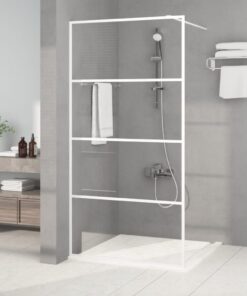 vidaXL Inloopdouchewand 100x195 cm transparant ESG-glas wit