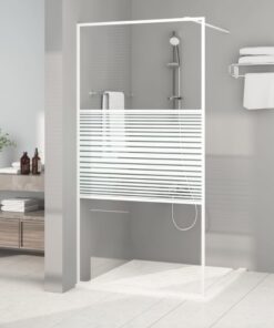 vidaXL Inloopdouchewand 100x195 cm transparant ESG-glas wit