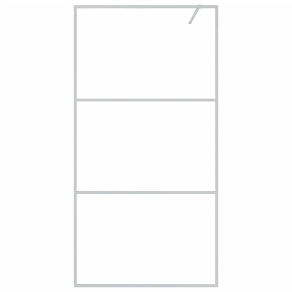 vidaXL Inloopdouchewand 100x195 cm transparant ESG-glas zilverkleurig - Afbeelding 3