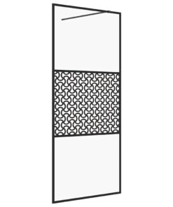 vidaXL Inloopdouchewand 115x195 cm ESG-glas transparant en zwart