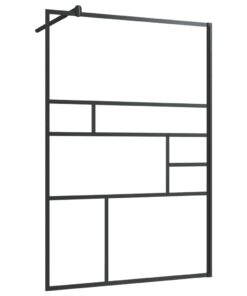 vidaXL Inloopdouchewand 115x195 cm ESG-glas transparant en zwart