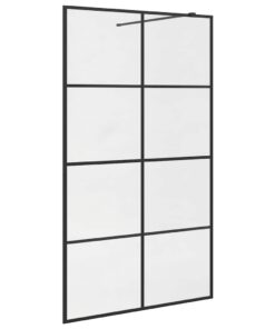 vidaXL Inloopdouchewand 115x195 cm ESG-glas transparant en zwart
