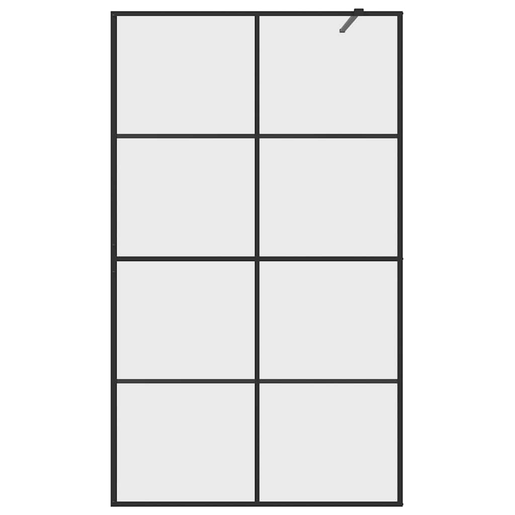 vidaXL Inloopdouchewand 115x195 cm ESG-glas transparant en zwart - Image 4