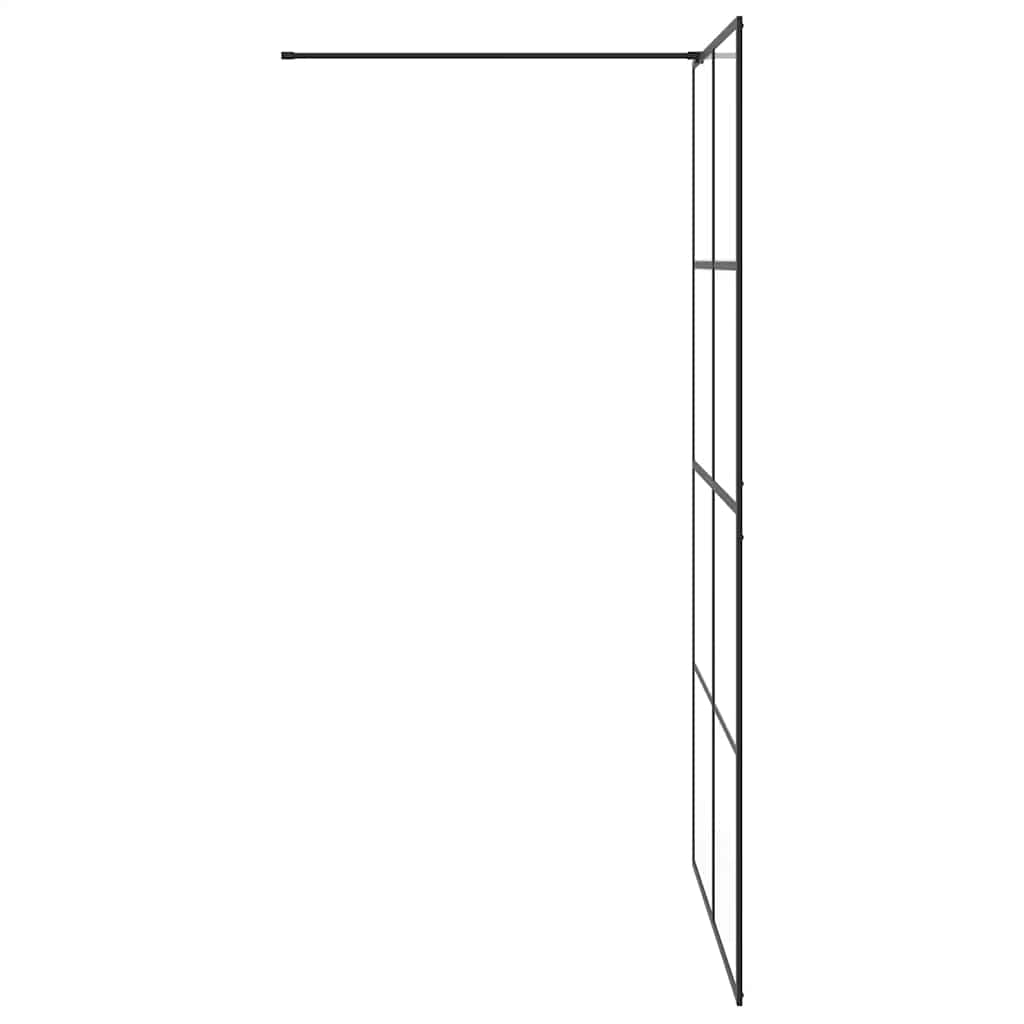 vidaXL Inloopdouchewand 115x195 cm ESG-glas transparant en zwart - Image 5
