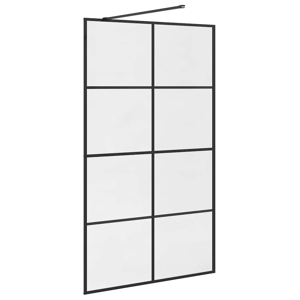 vidaXL Inloopdouchewand 115x195 cm ESG-glas transparant en zwart - Image 6