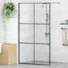 vidaXL Inloopdouchewand 115x195 cm ESG-glas transparant en zwart