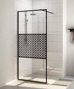 vidaXL Inloopdouchewand 115x195 cm ESG-glas transparant en zwart