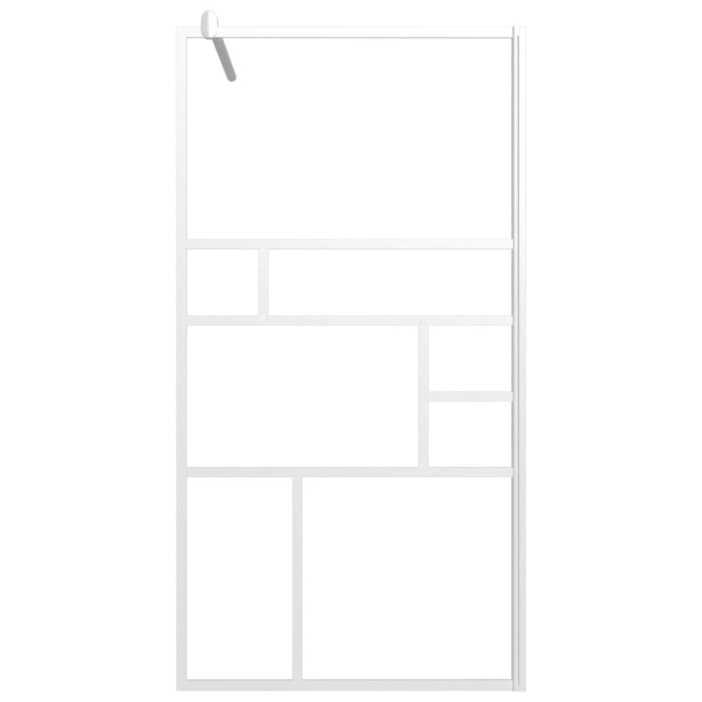 vidaXL Inloopdouchewand 115x195 cm ESG-glas wit - Afbeelding 3