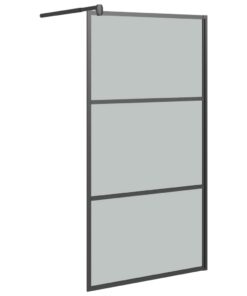 vidaXL Inloopdouchewand 115x195 cm donker ESG-glas zwart
