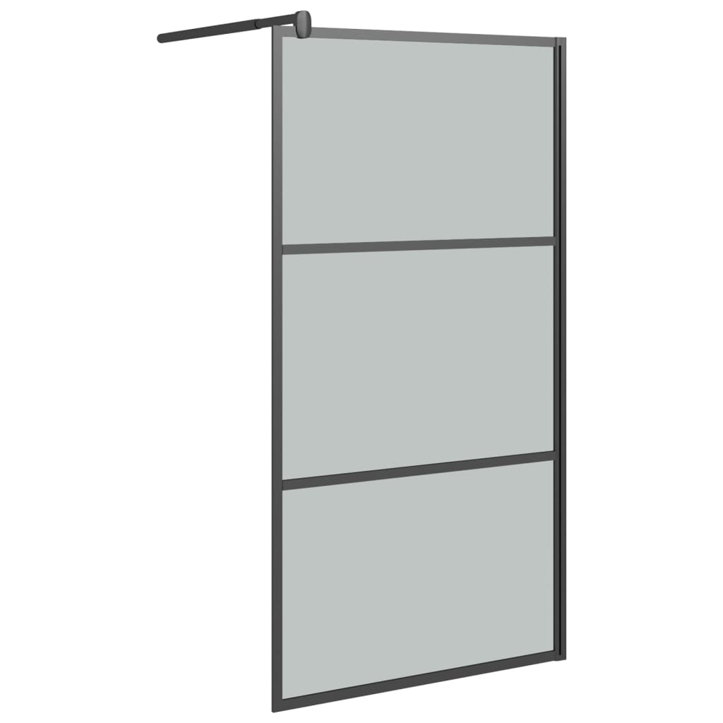 vidaXL Inloopdouchewand 115x195 cm donker ESG-glas zwart