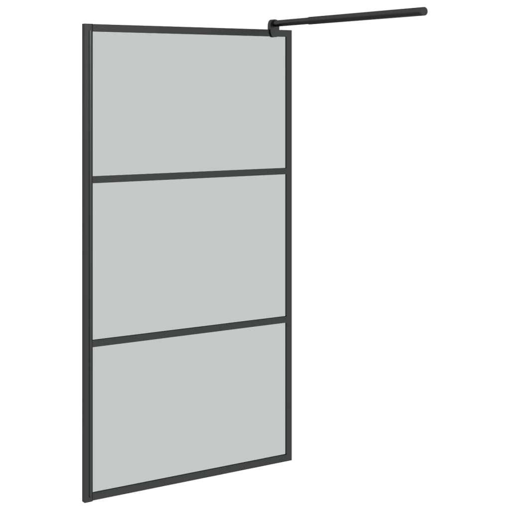 vidaXL Inloopdouchewand 115x195 cm donker ESG-glas zwart - Image 4