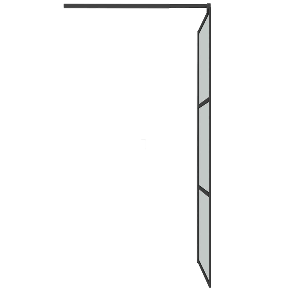 vidaXL Inloopdouchewand 115x195 cm donker ESG-glas zwart - Image 5