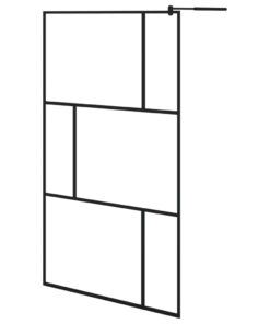 vidaXL Inloopdouchewand 115x195 cm gehard glas zwart