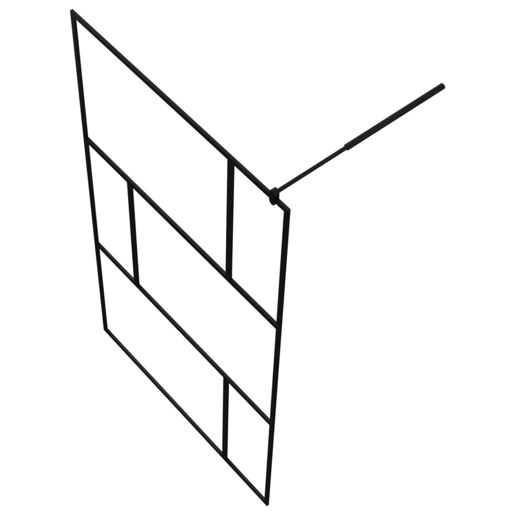 vidaXL Inloopdouchewand 115x195 cm gehard glas zwart - Image 5