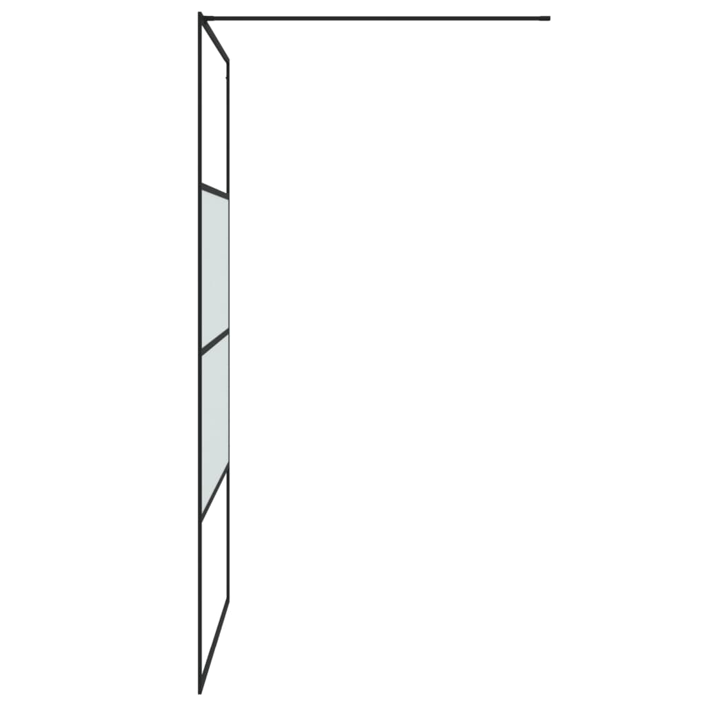 vidaXL Inloopdouchewand 115x195 cm halfmat ESG-glas zwart - Image 4