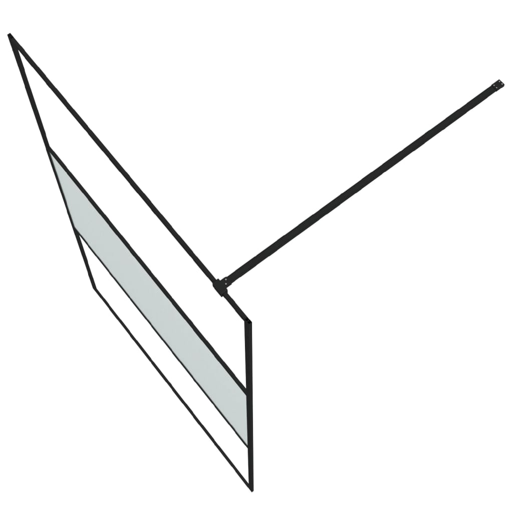 vidaXL Inloopdouchewand 115x195 cm halfmat ESG-glas zwart - Afbeelding 5