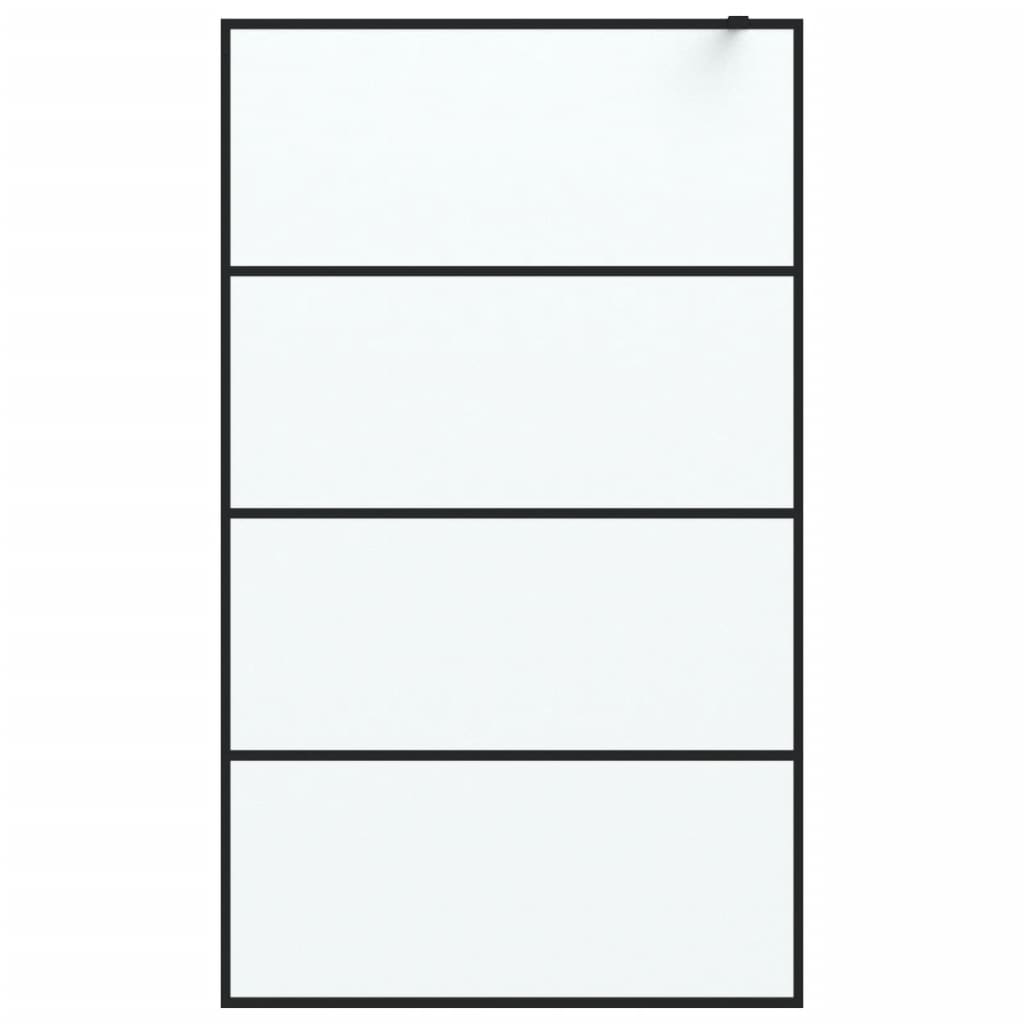 vidaXL Inloopdouchewand 115x195 cm mat ESG-glas zwart - Image 3