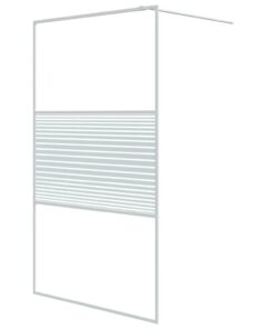 vidaXL Inloopdouchewand 115x195 cm transparant ESG-glas wit