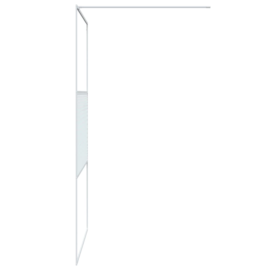 vidaXL Inloopdouchewand 115x195 cm transparant ESG-glas wit - Image 4