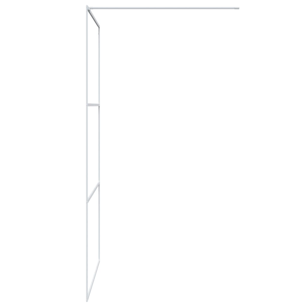 vidaXL Inloopdouchewand 115x195 cm transparant ESG-glas wit - Image 4