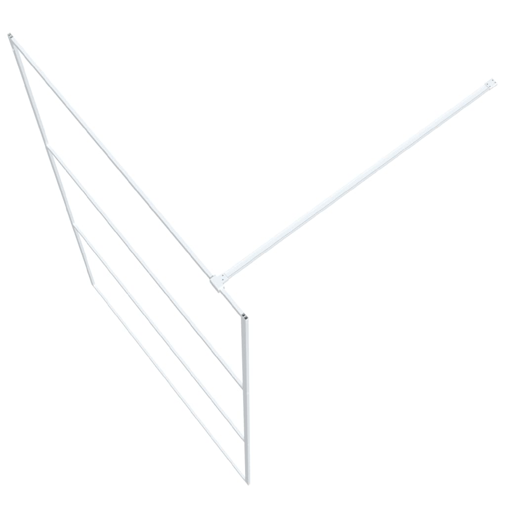 vidaXL Inloopdouchewand 115x195 cm transparant ESG-glas wit - Image 5