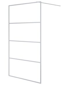 vidaXL Inloopdouchewand 115x195 cm transparant ESG-glas zilverkleurig