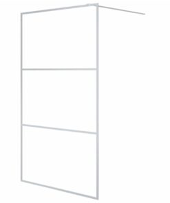 vidaXL Inloopdouchewand 115x195 cm transparant ESG-glas zilverkleurig