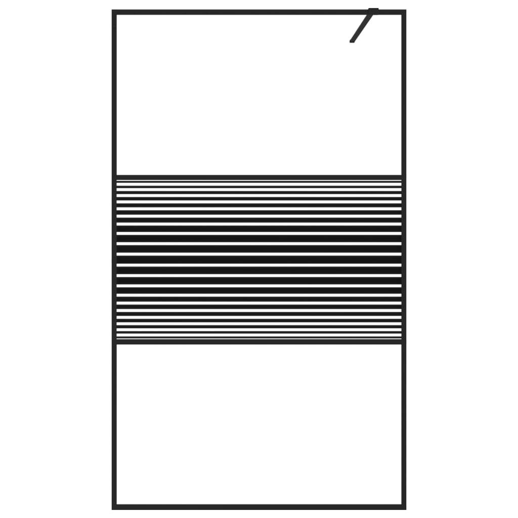 vidaXL Inloopdouchewand 115x195 cm transparant ESG-glas zwart - Afbeelding 3