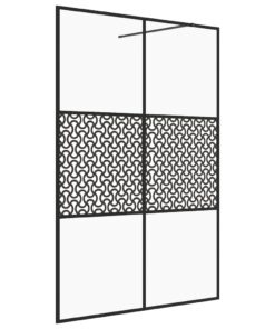 vidaXL Inloopdouchewand 140x195 cm ESG-glas transparant en zwart