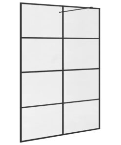 vidaXL Inloopdouchewand 140x195 cm ESG-glas transparant en zwart