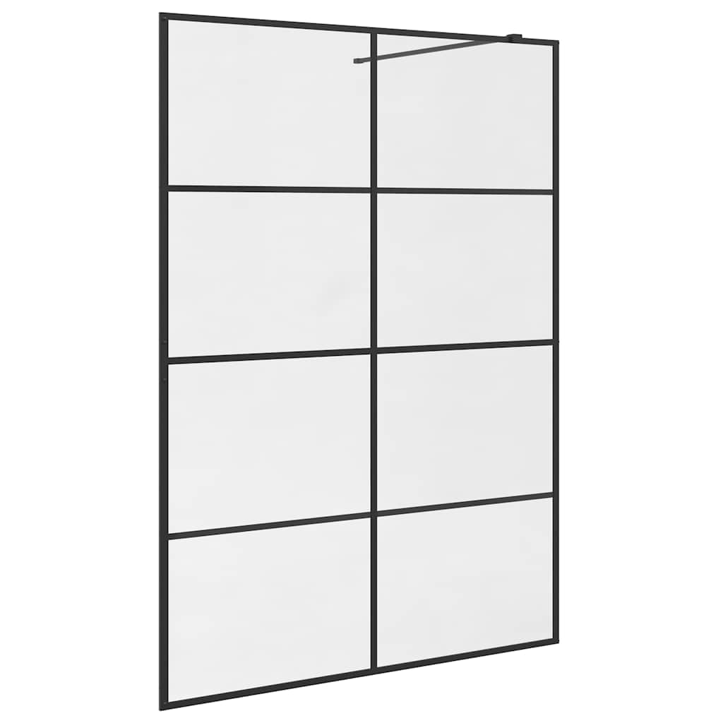 vidaXL Inloopdouchewand 140x195 cm ESG-glas transparant en zwart