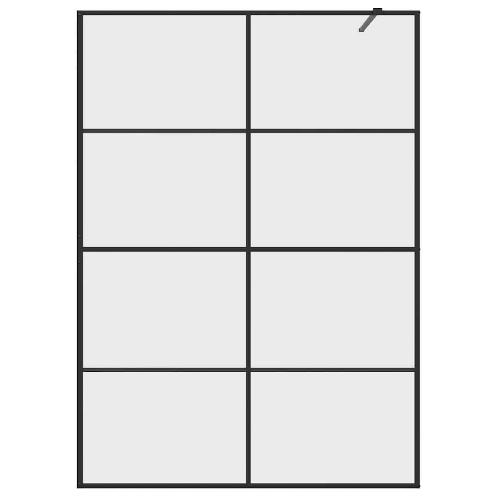 vidaXL Inloopdouchewand 140x195 cm ESG-glas transparant en zwart - Image 4