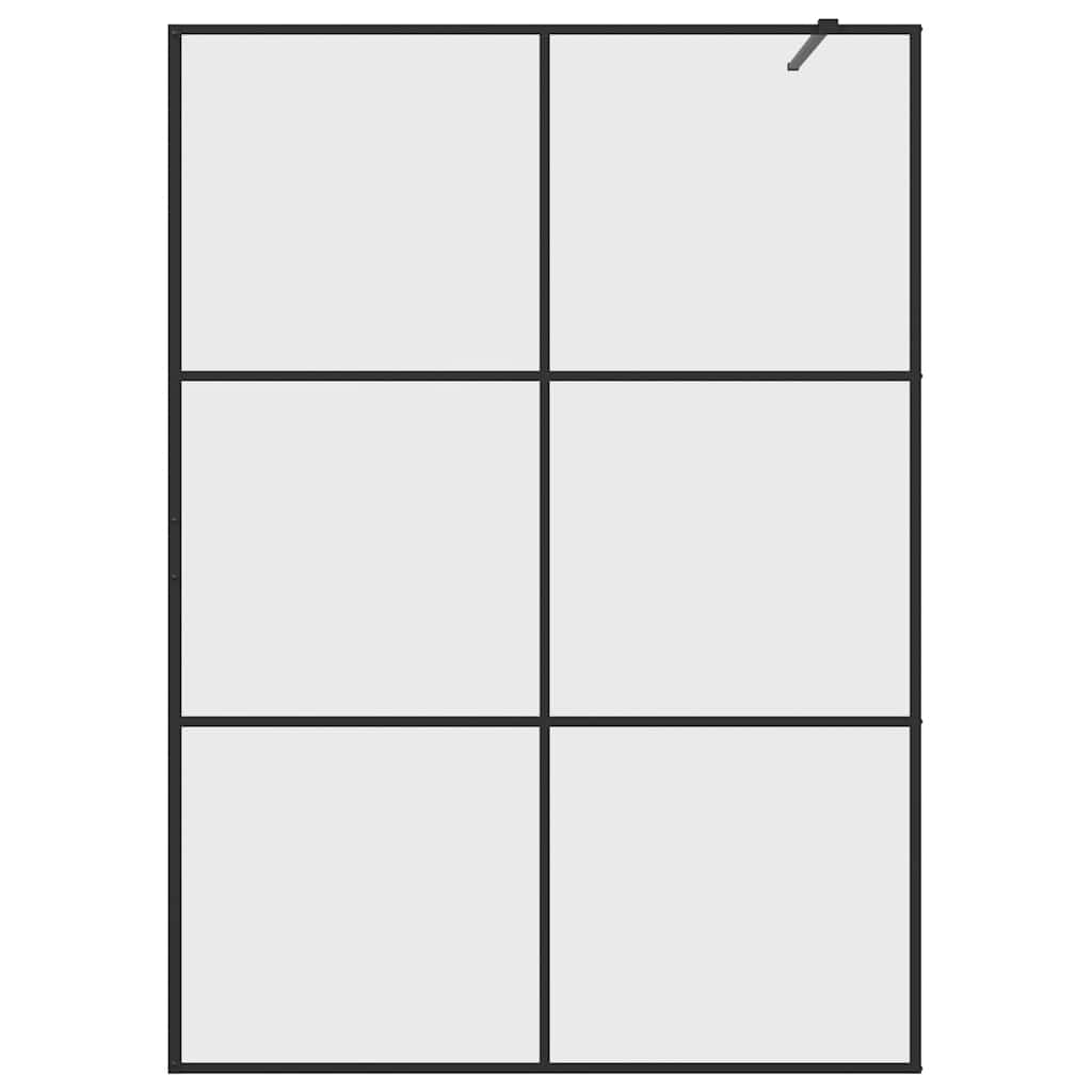 vidaXL Inloopdouchewand 140x195 cm ESG-glas transparant en zwart - Image 4