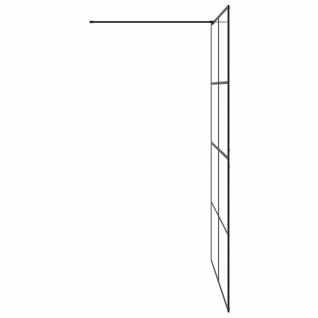 vidaXL Inloopdouchewand 140x195 cm ESG-glas transparant en zwart - Image 5